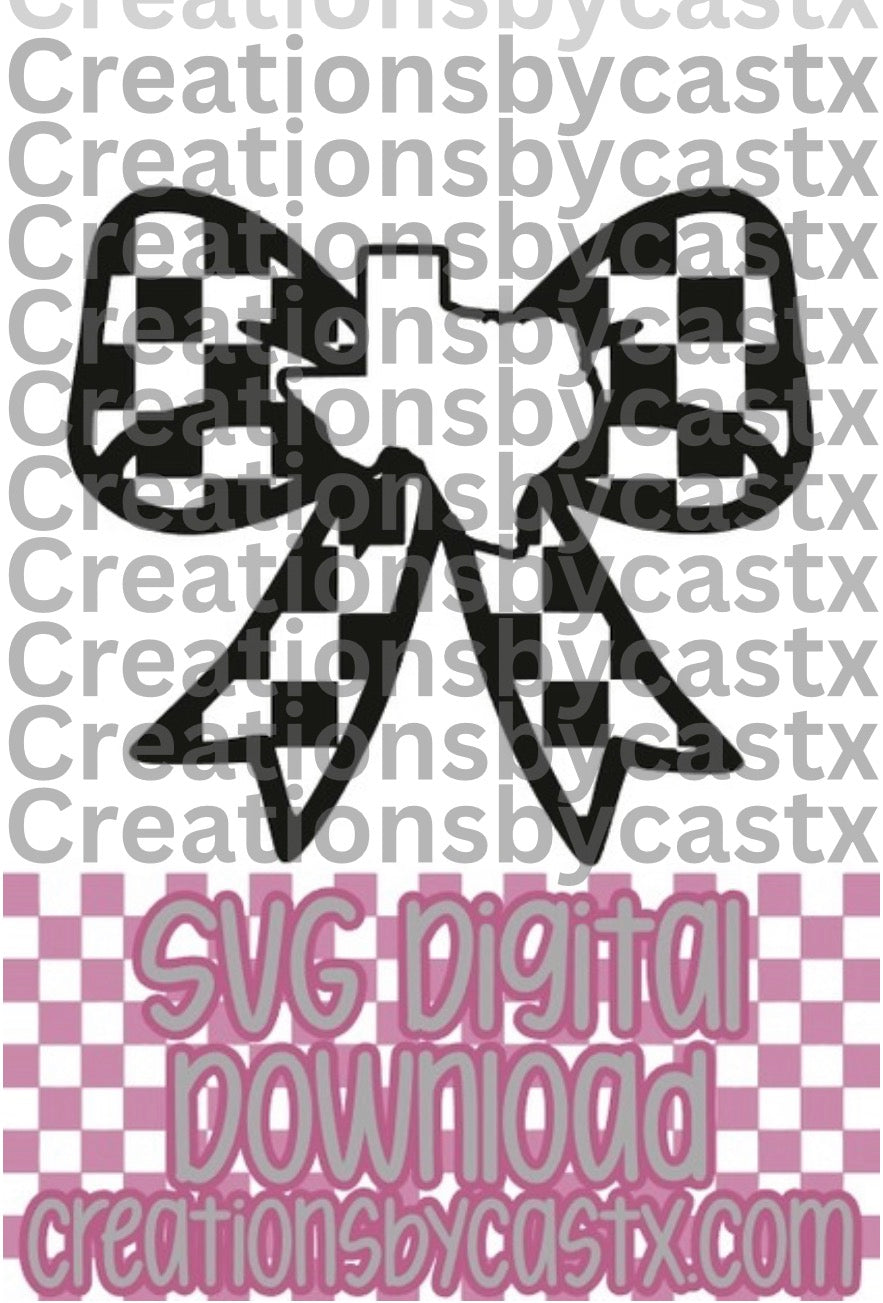 Checkered Bow w/Texas SVG