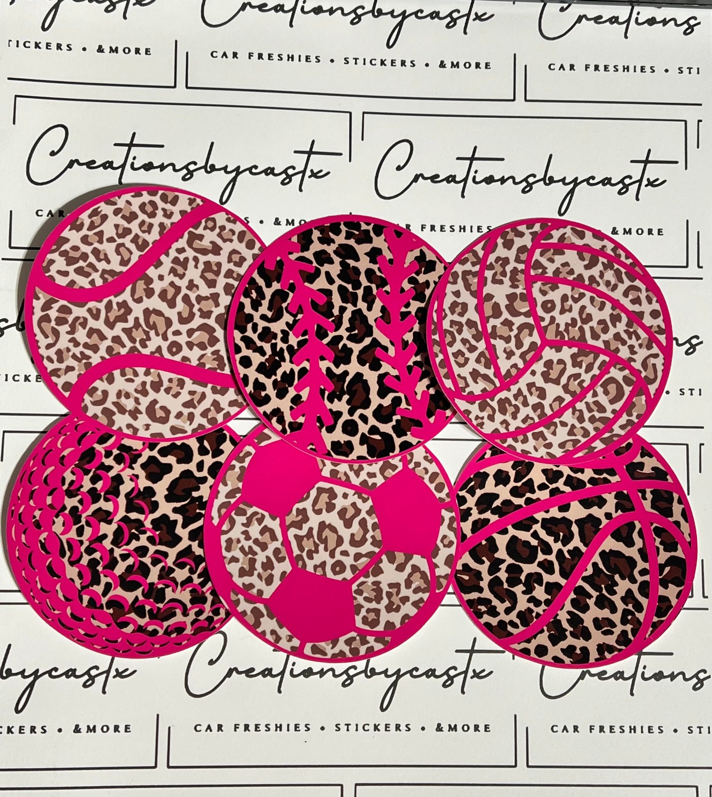 Mix Sports Balls Leopard Round Cardstock