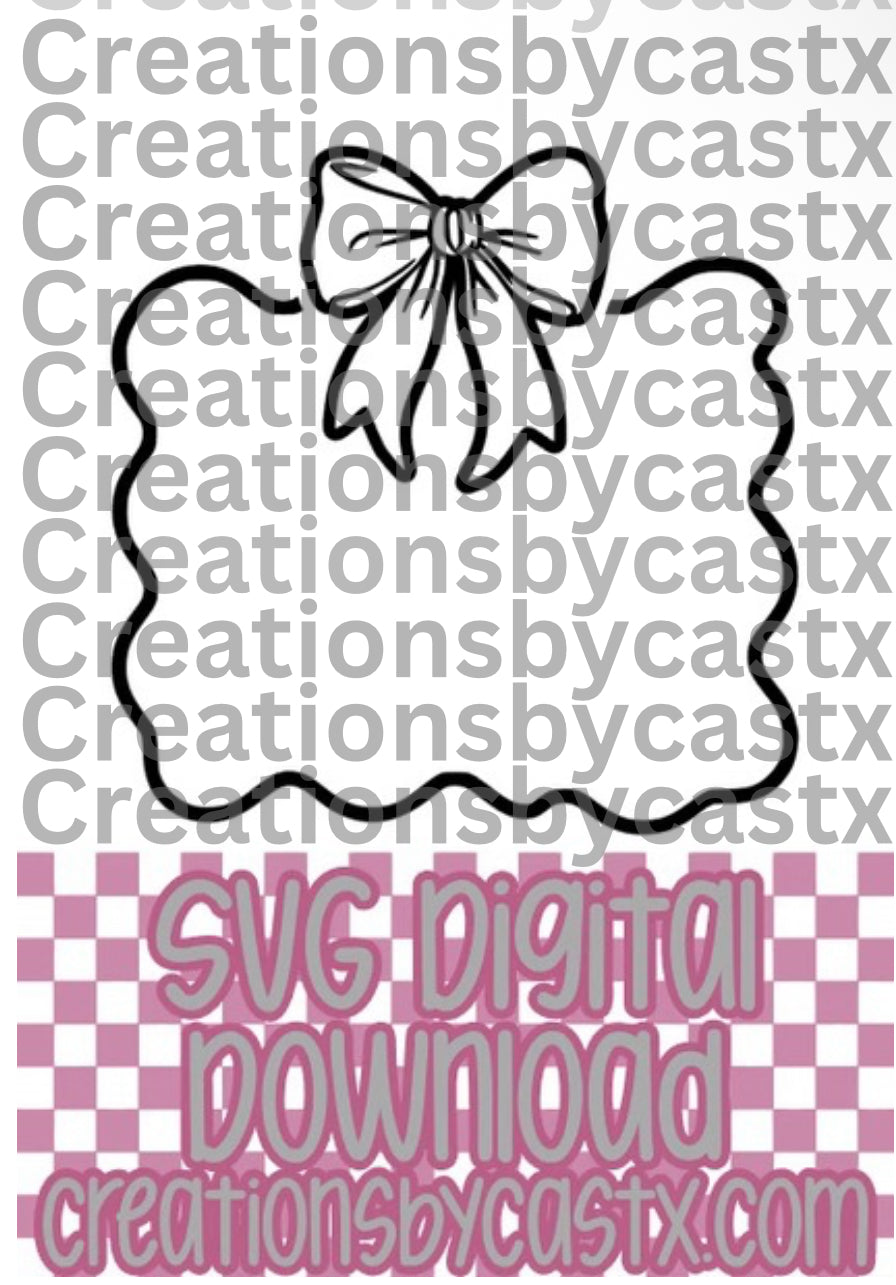Frame w Bow for Cardstock SVG