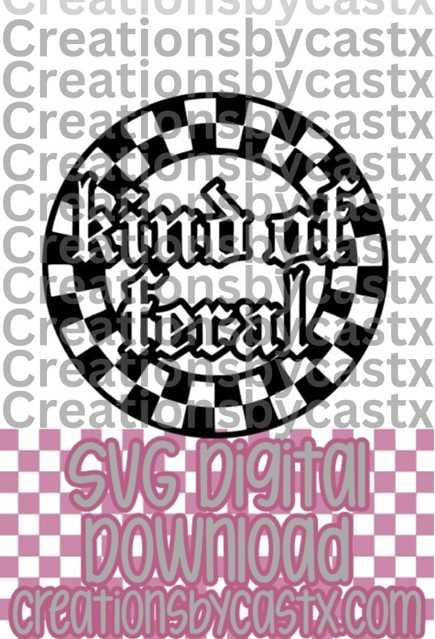 Kind of Feral Checkered Circle SVG