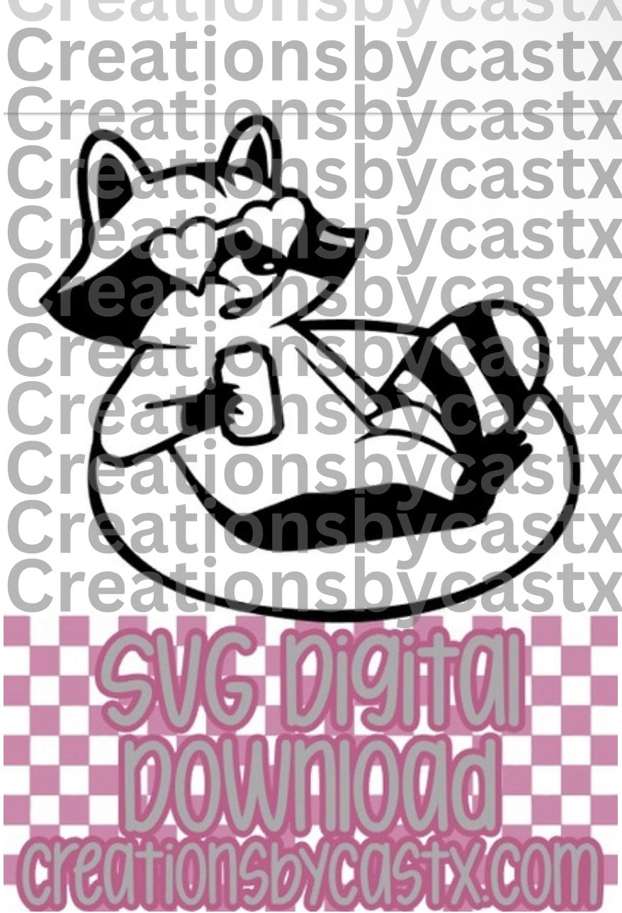Racoon on Float SVG