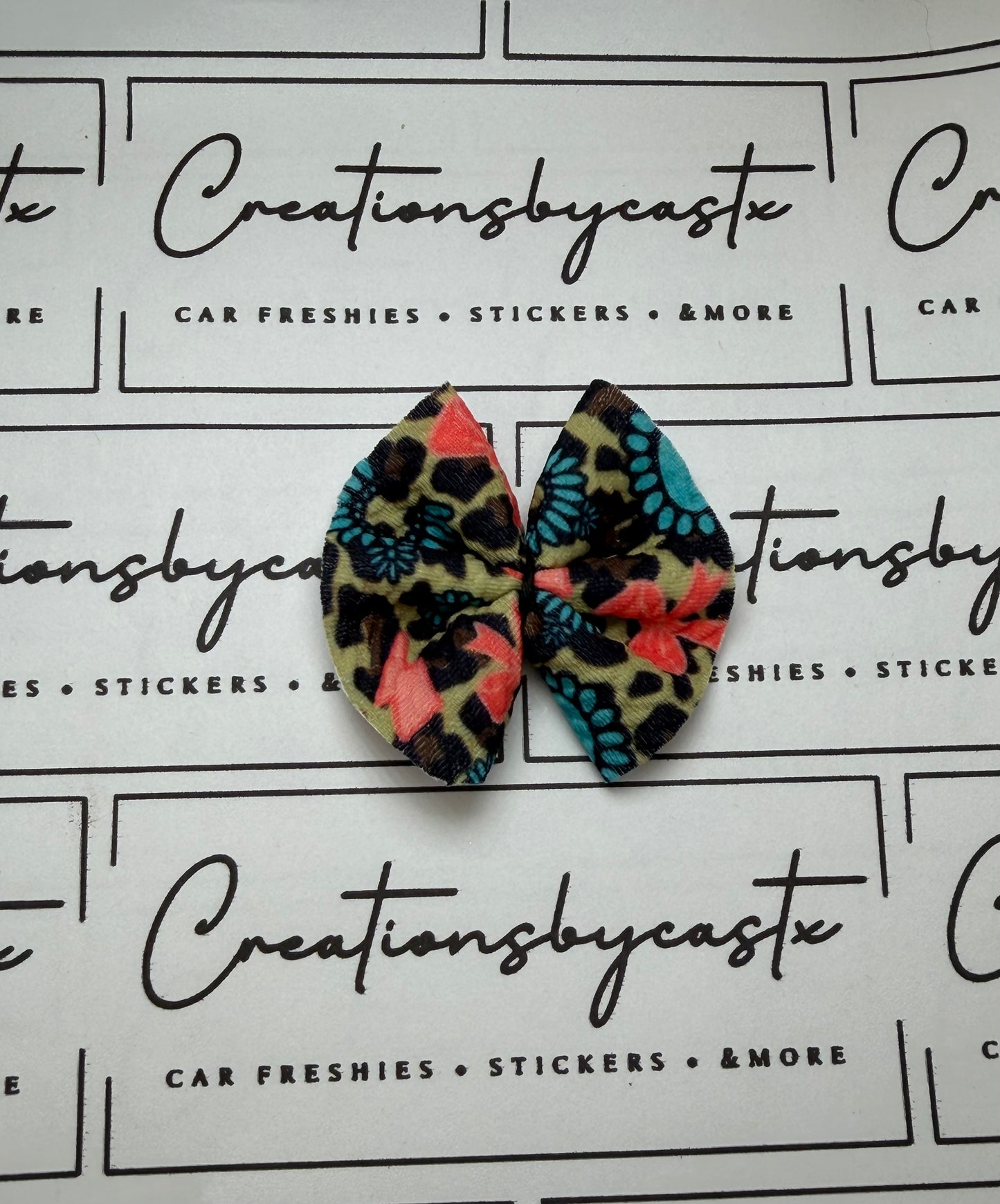Leopard Bow Concho Freshie Bow