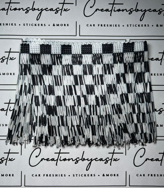 Black and White Checkered Fringe