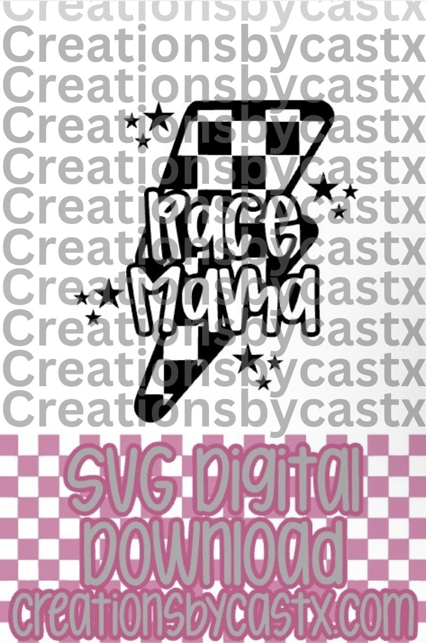 Race Mama Bolt SVG