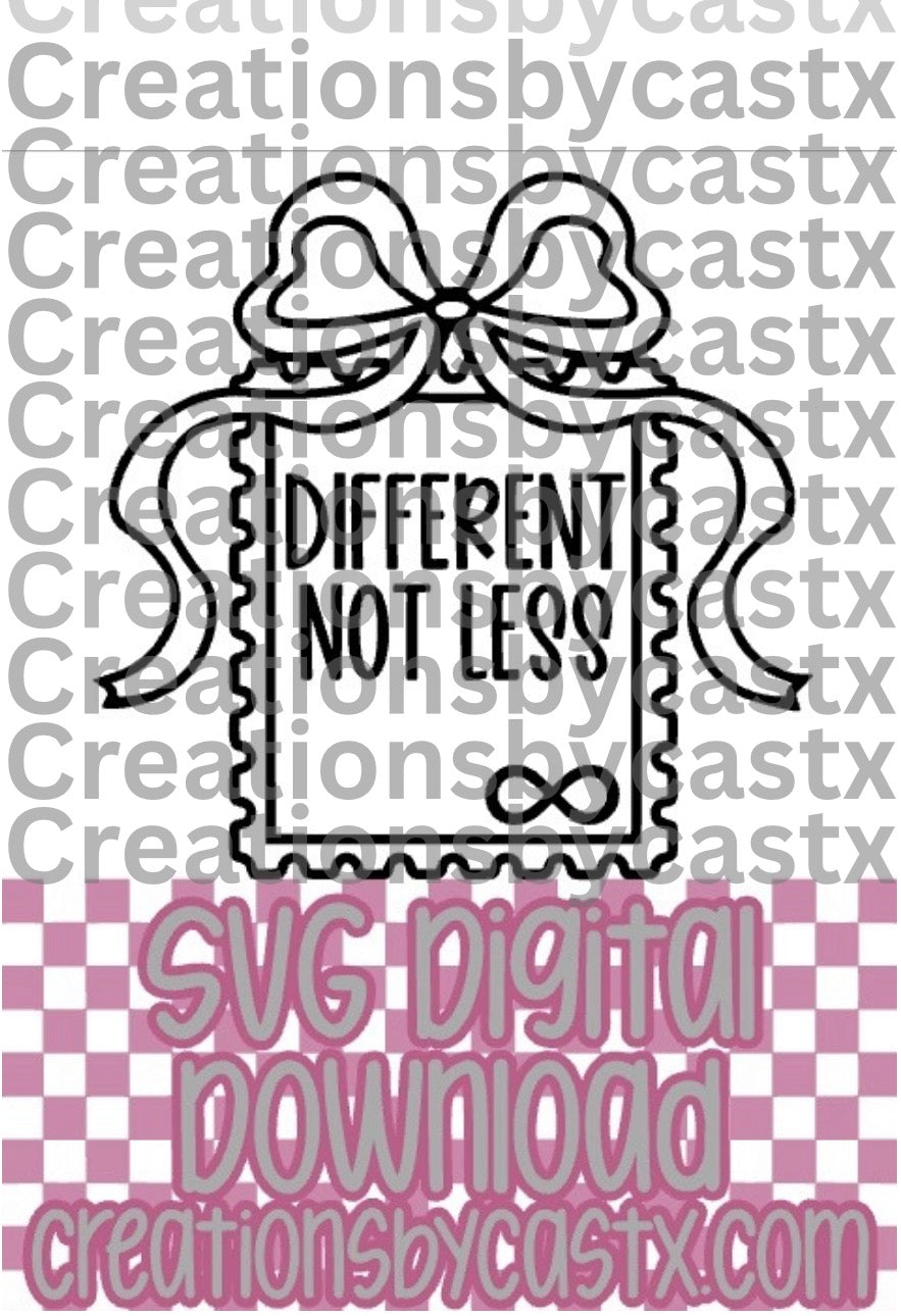 Different Not Less Stamp SVG (autism)