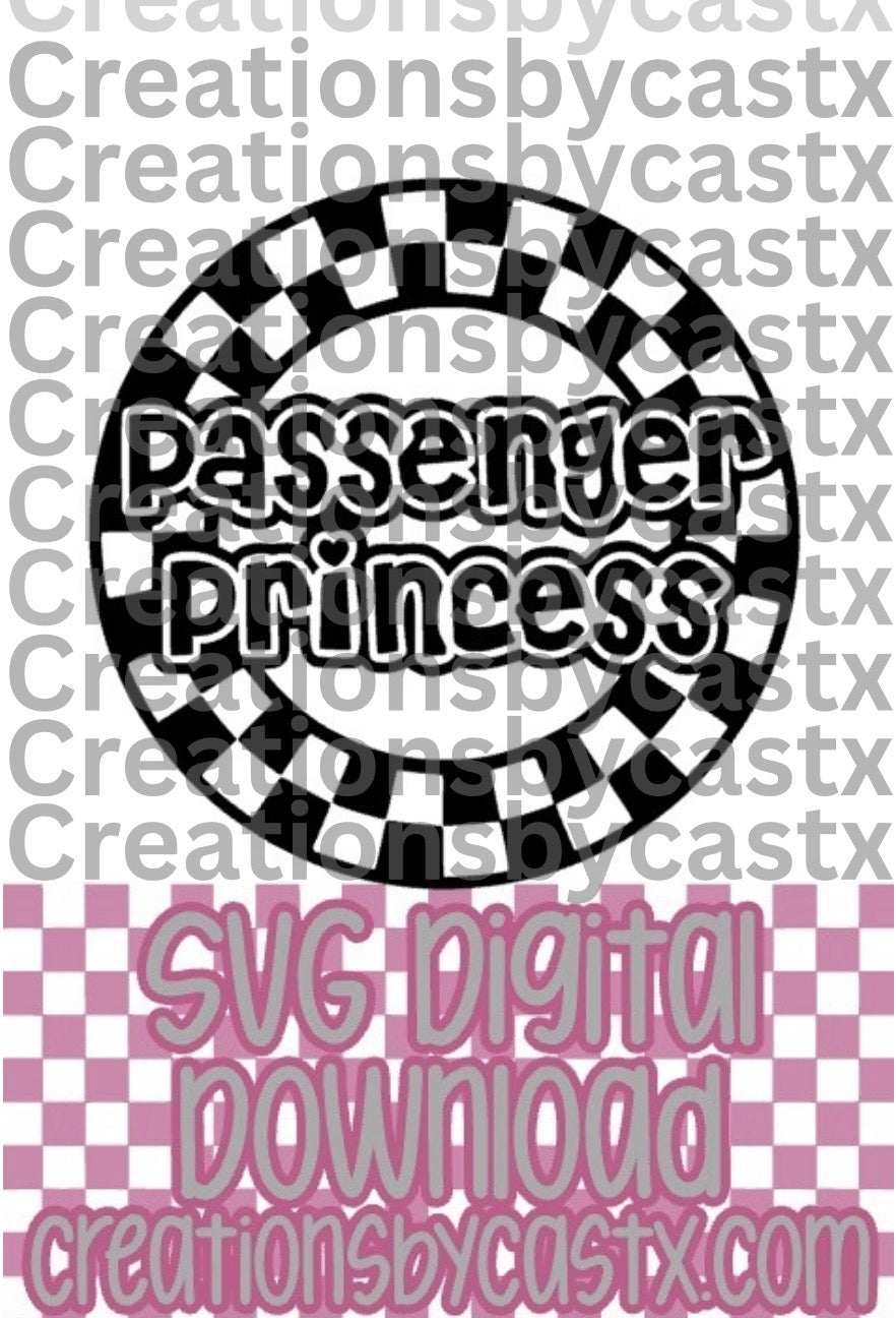 Passenger Princess Checkered Circle SVG