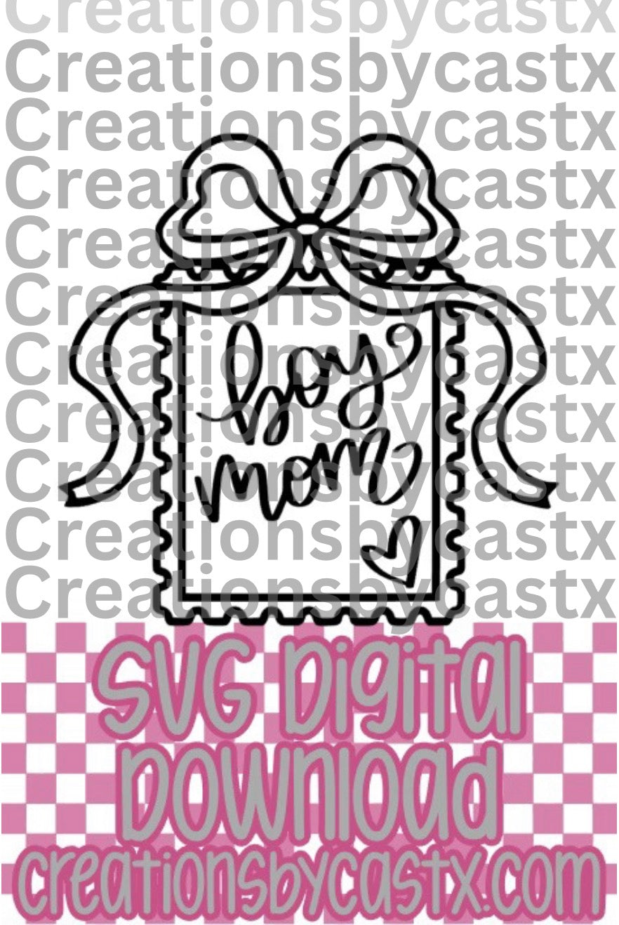 Boy Mom Stamp SVG