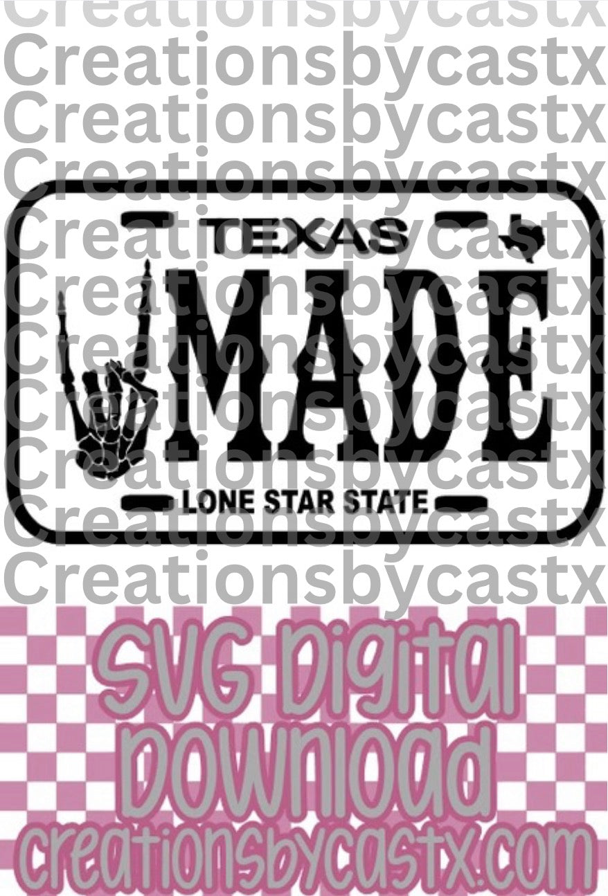 Texas Made Plate SVG