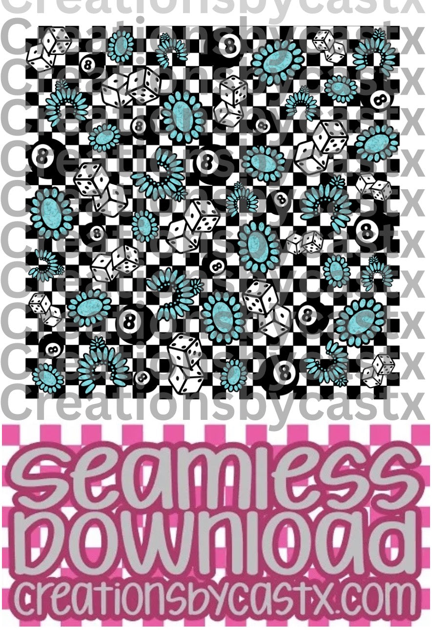 Checkered Squash Dice 8 Ball Seamless