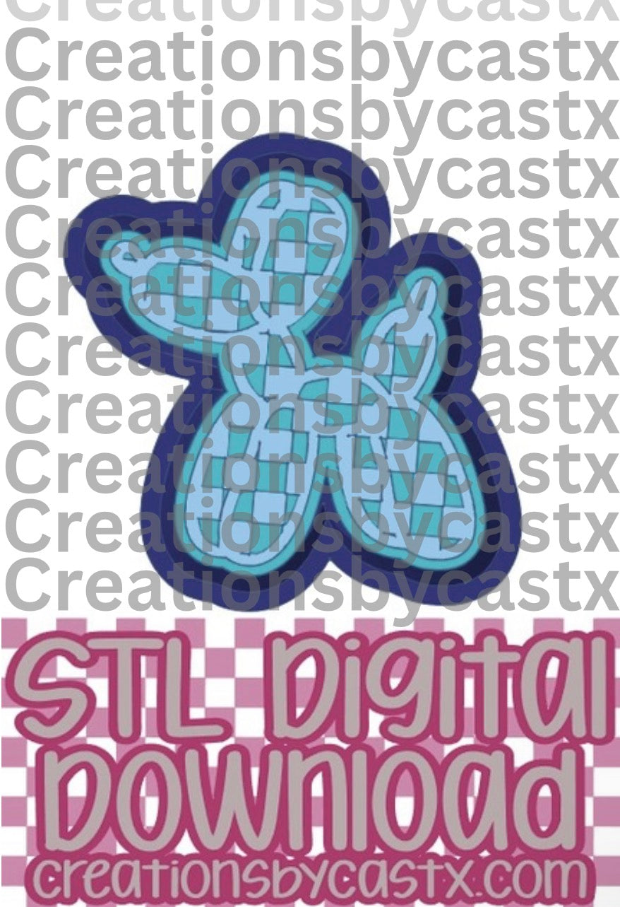 Checkered Balloon Dog STL