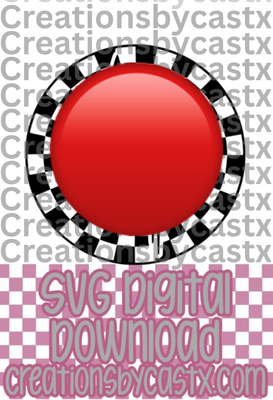 Houston R Checkered Circle SVG