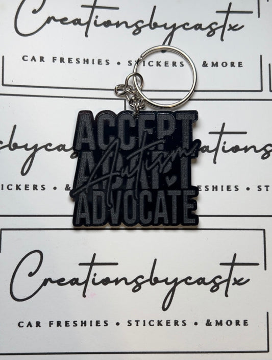 Autism Accept Adapt Advocate Keychain