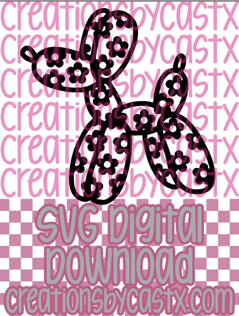 Floral Balloon Dog SVG