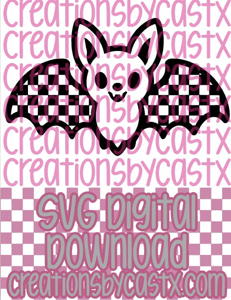 Checkered Bat SVG