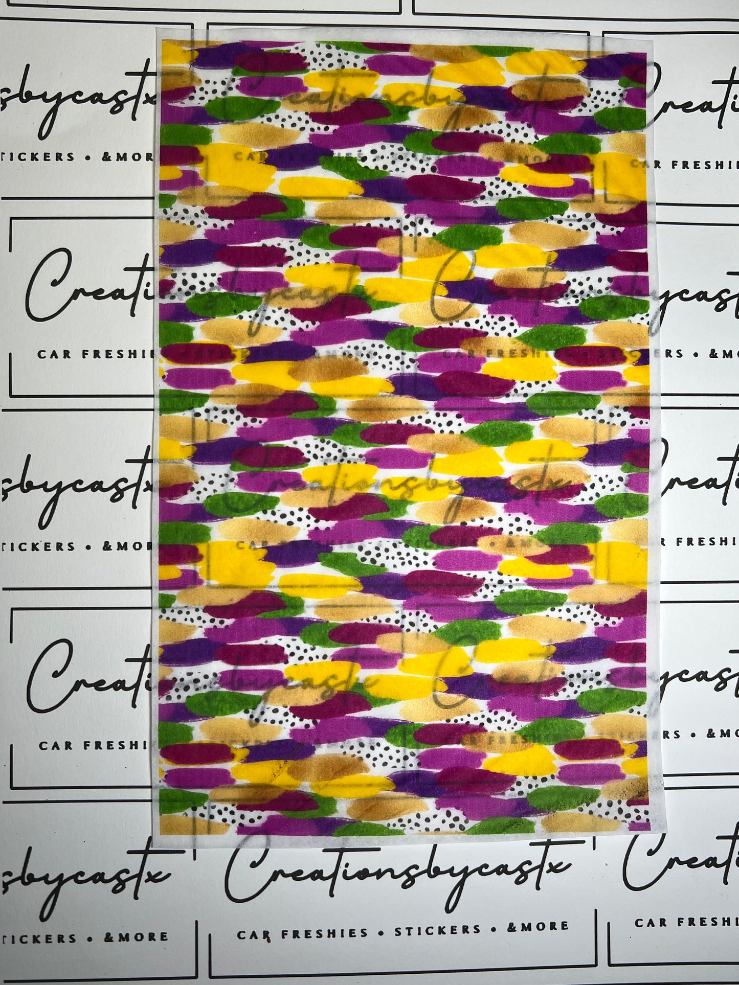 Purple Yellow & Green Brushstroke Tissue Paper