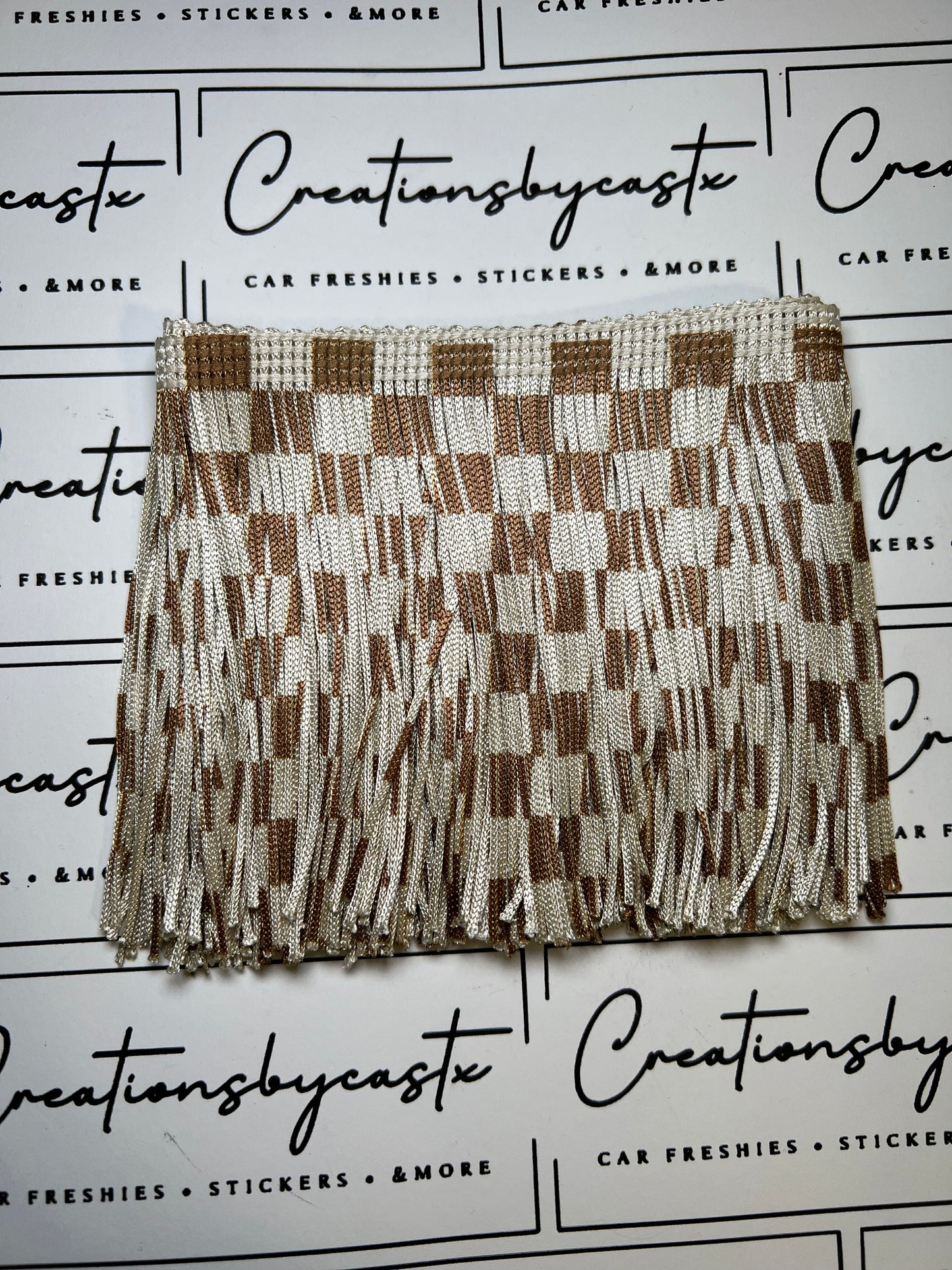 Brown and Tan Checkered Fringe