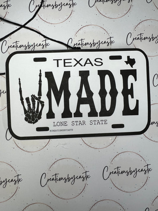 Texas Made License Plate Freshie