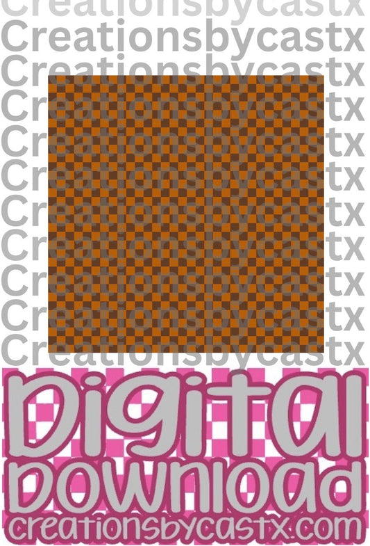 Brown/ Burnt Orange Checkered Digital Download