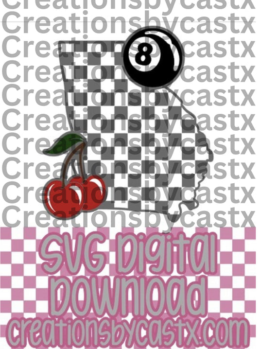 Georgia 8 Ball Cherry SVG