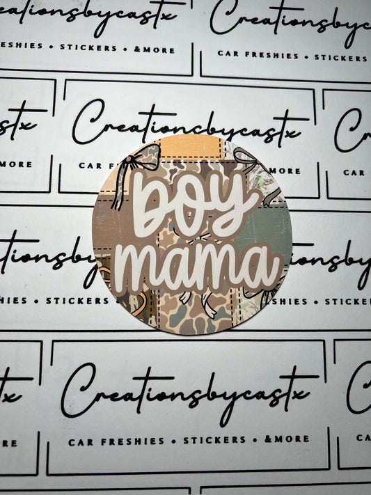 Boy Mama Camo Round Cardstock Individual