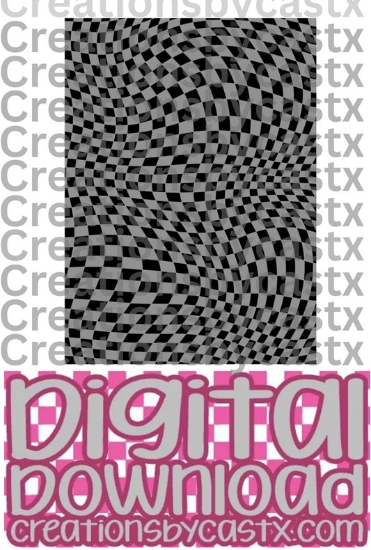 Black Grey Wavy Checkered Digital Download