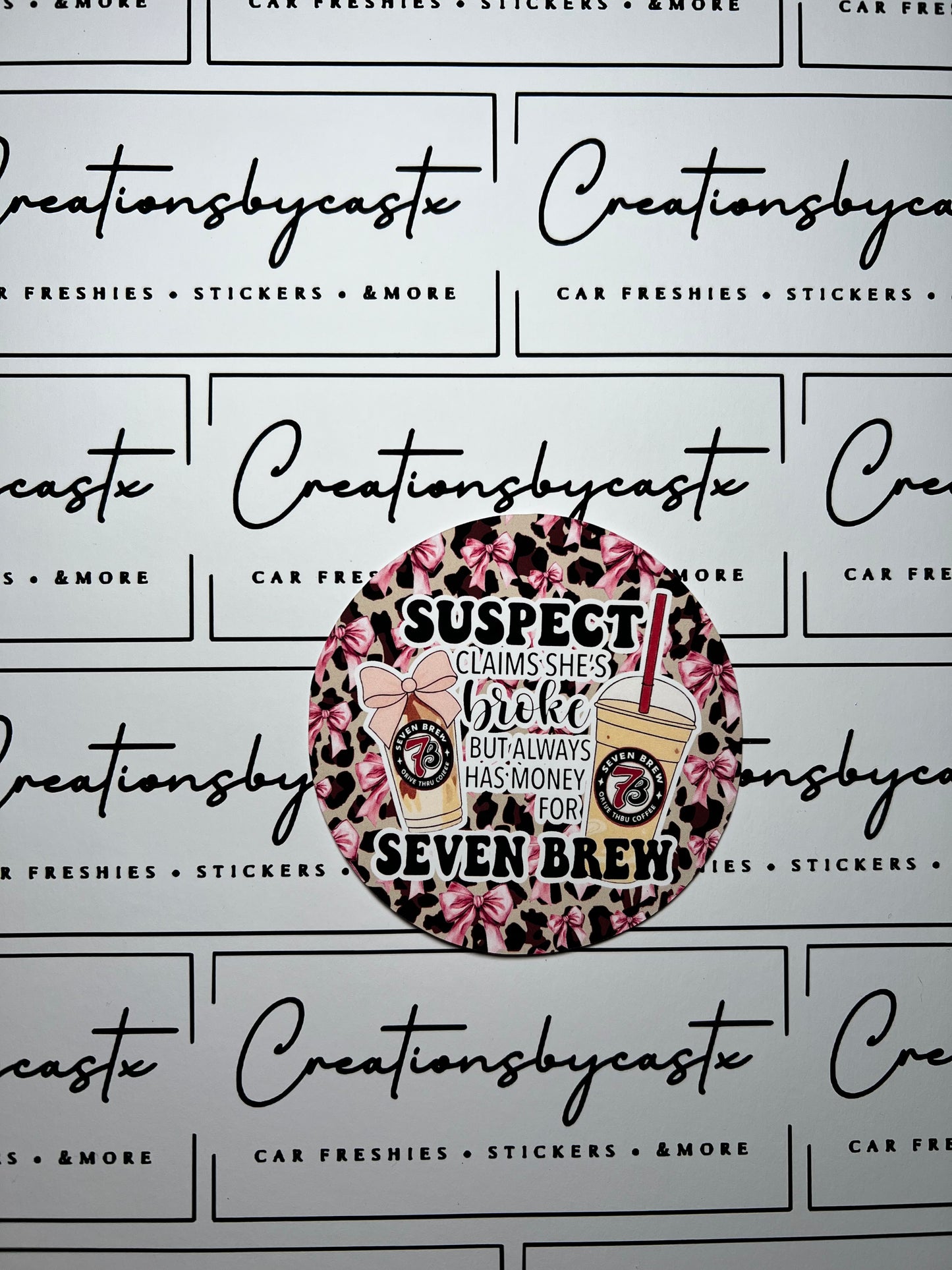 Suspect 7B Leopard Bow Round Cardstock