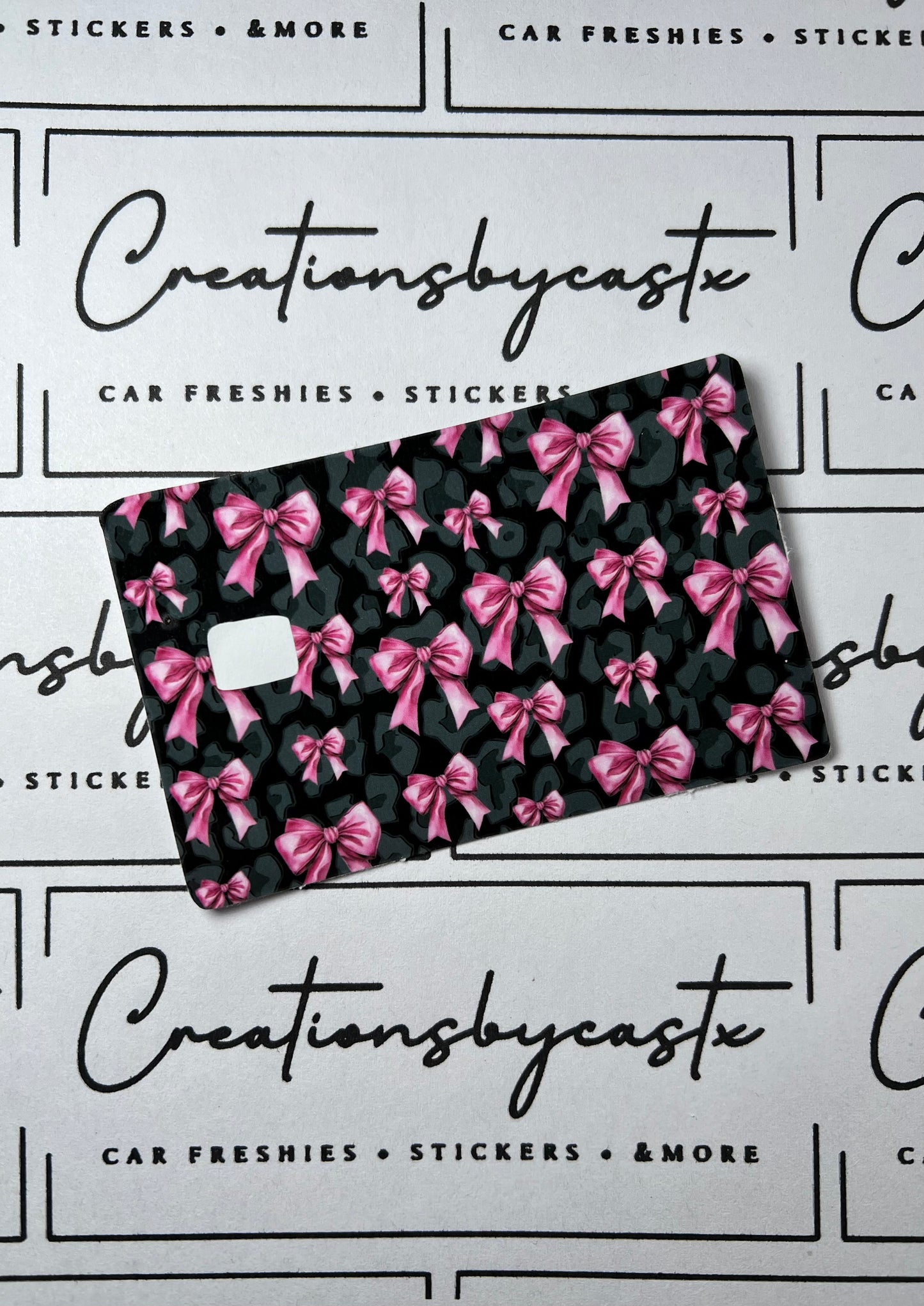 Black Leopard Bow Card Skin