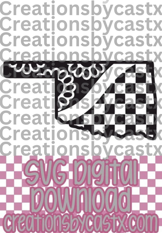 Checkered Concho Oklahoma SVG