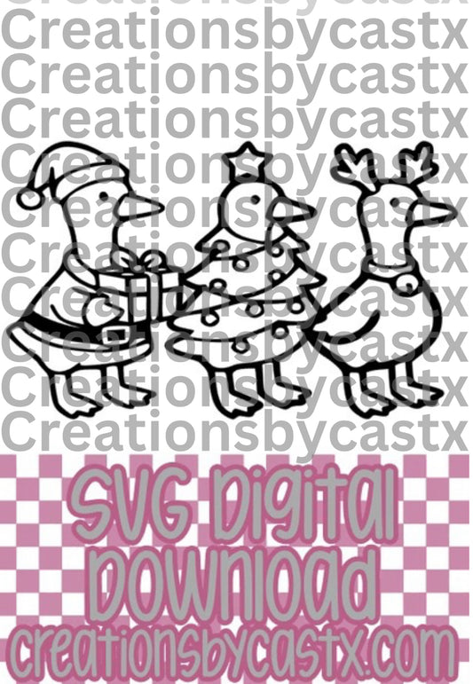Christmas Geese Trio SVG