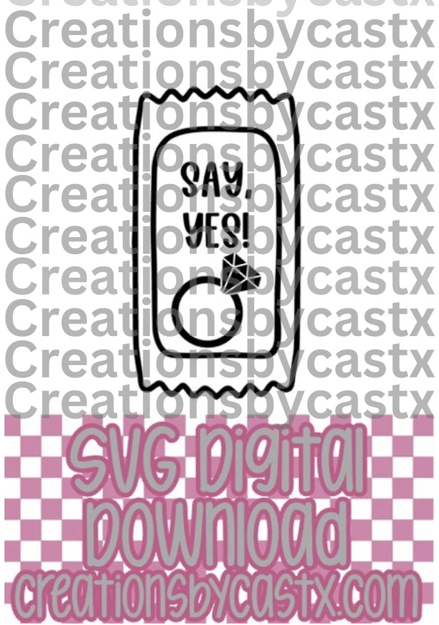 Say Yes! Sauce Packet SVG