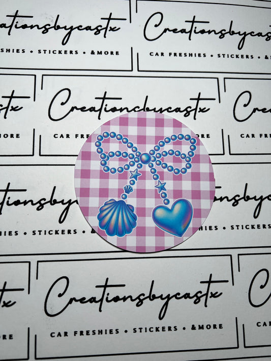 Pearl Bow Round Cardstock Individual