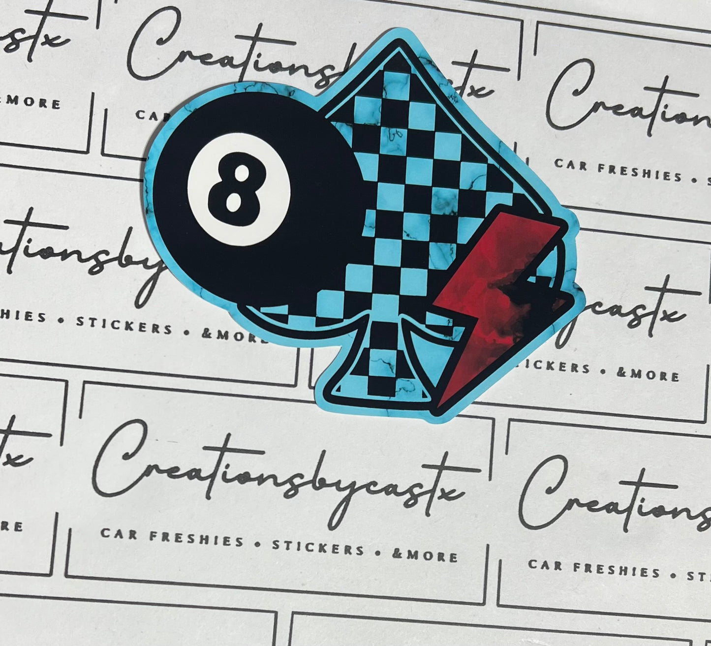 DGB Checkered Spade 8 Ball Cardstock
