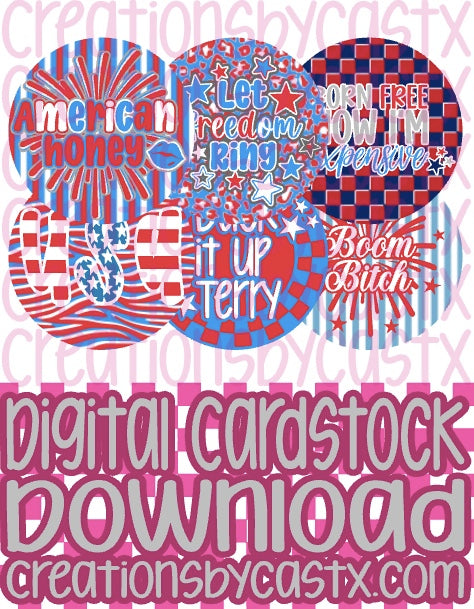 4th of July Bundle Digital Cardstock