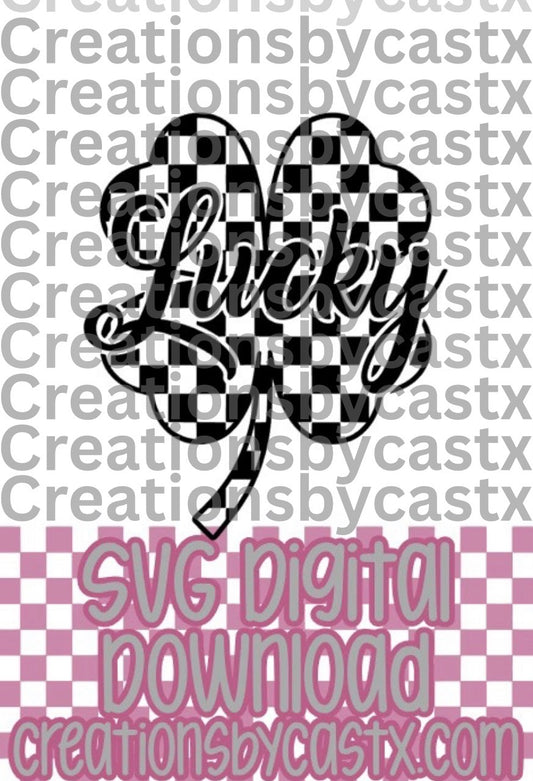 Checkered Lucky Clover SVG