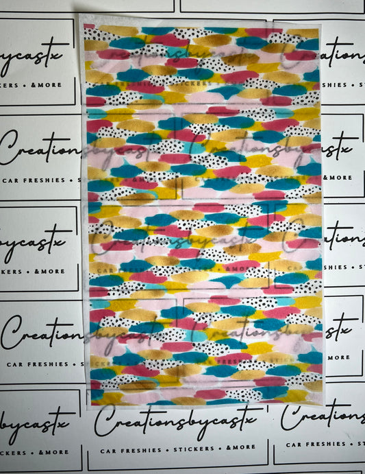 Teal Aqua Pink & Gold Brushstroke Tissue Paper