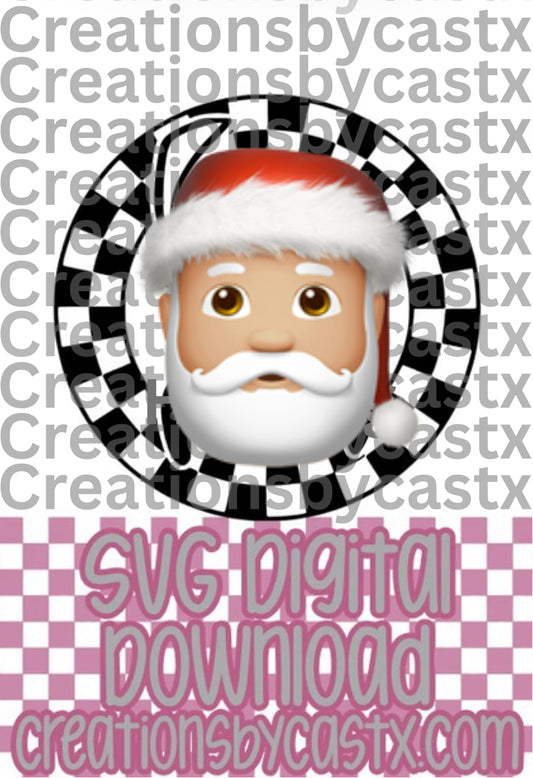 Reindeer Dog Checkered Circle SVG