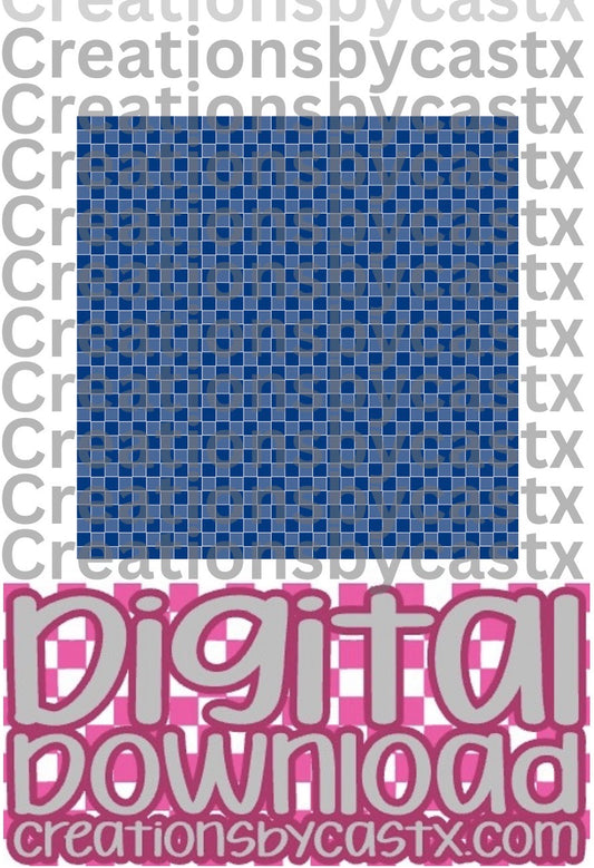 Blue/Blue White Outline Checkered Digital Download