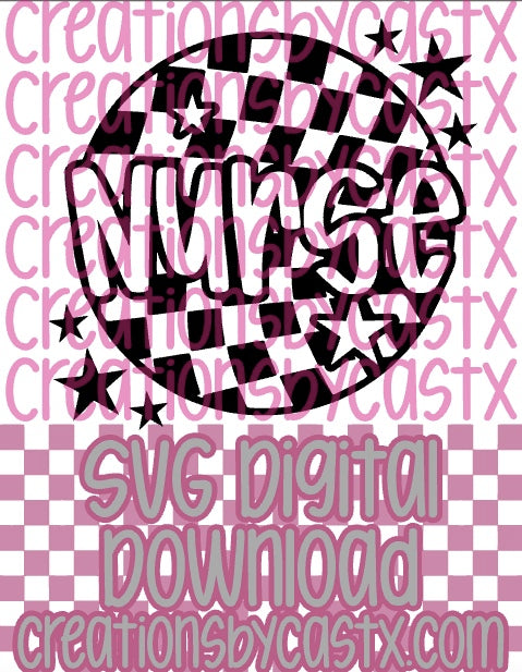 Nurse Checkered Round SVG