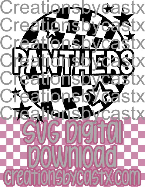Panthers Checkered Round SVG