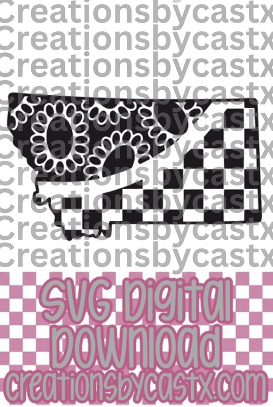 Checkered Concho Montana SVG