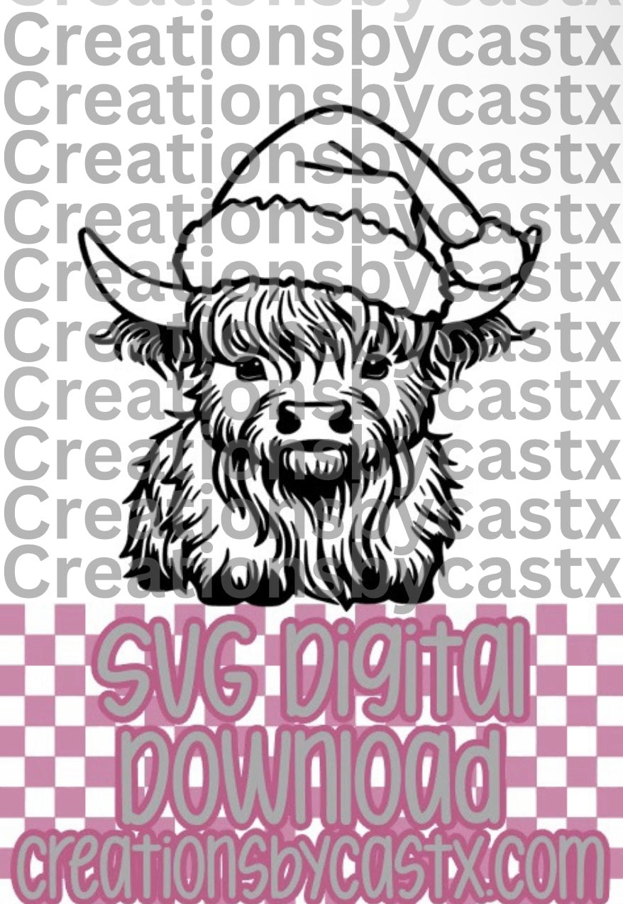 Standing Highland Santa Hat SVG