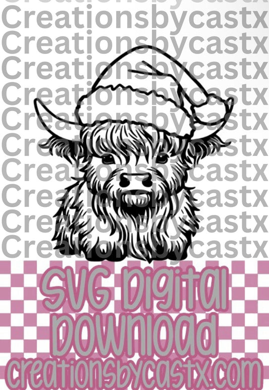 Standing Highland Santa Hat SVG