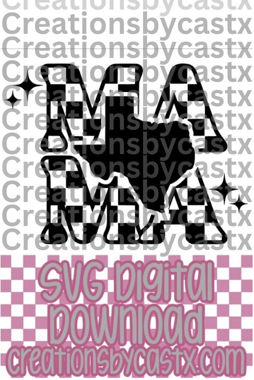 Mama Checkered Texas SVG