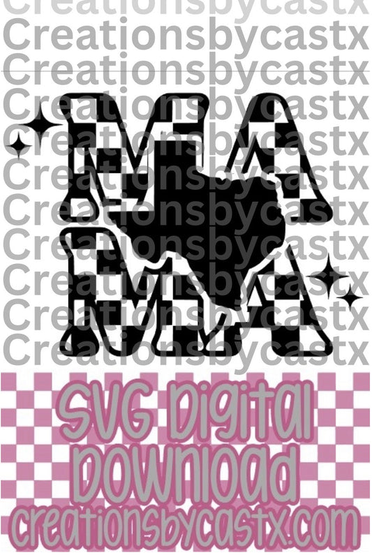 Mama Checkered Texas SVG
