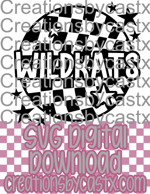 Wildkats Checkered Round SVG