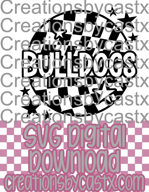 Bulldogs Checkered Round SVG