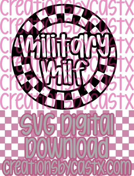 Military MILF Check Circle SVG