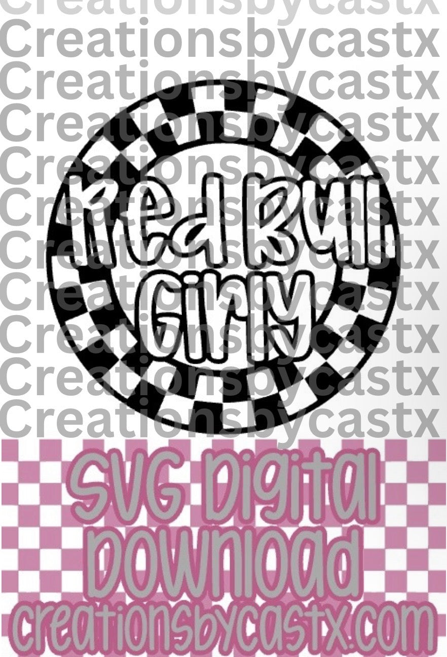 RB Girly Checkered Circle SVG
