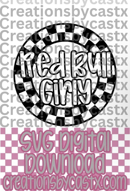 RB Girly Checkered Circle SVG