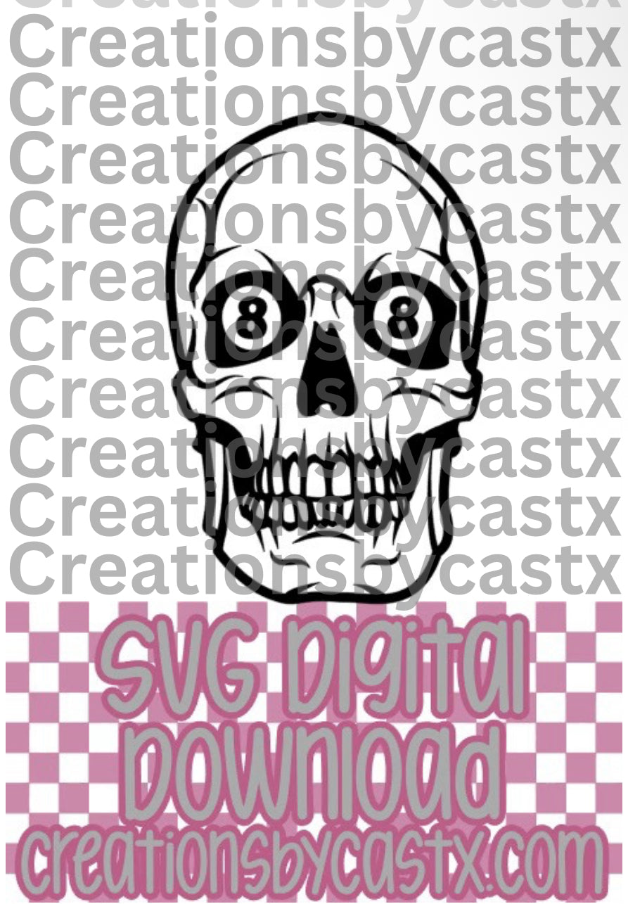 Skull 8 Ball Eyes SVG